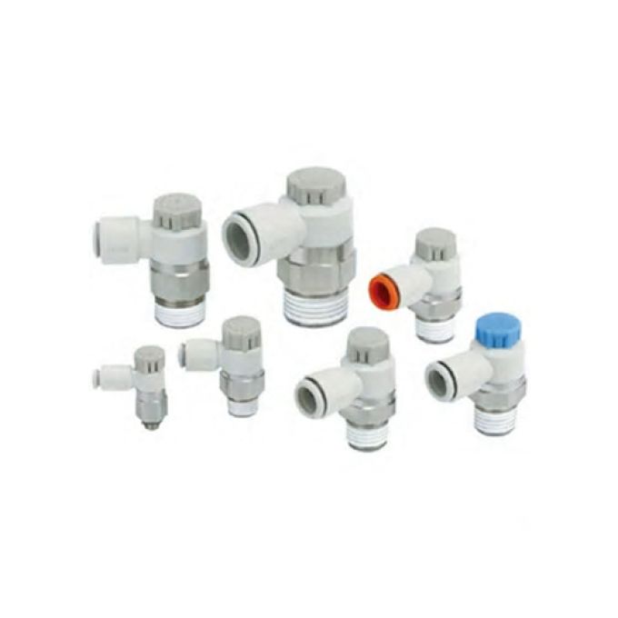 Regolatore di flusso per cilindro G 1/8 tubo 10 Smc AS2201F-01-10SA