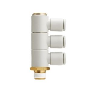 Raccordo a gomito triplo orientabile G 1/2 Smc KQ2VT12-04S