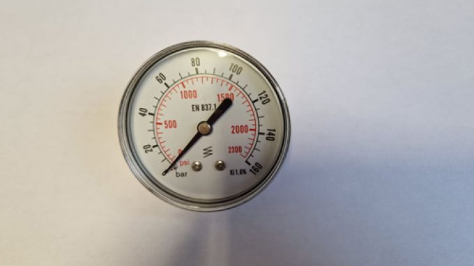 Manometro diam 63mm attacco posteriore G 1/4 da 0-160 bar